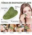 Kit Rolo Pedra De Jade + Placa Gua Sha Massagem Facial (cor aleatória)