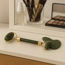 Kit Rolo Pedra De Jade + Placa Gua Sha Massagem Facial (cor aleatória)